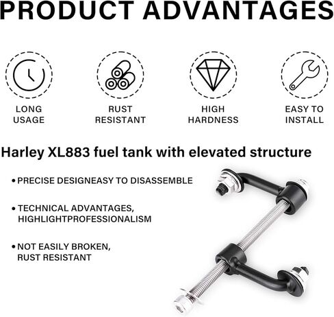 طقم رفع خزان الغاز للدراجات النارية مقاس 2 بوصة لهارلي سبورتستر نايتستر حديد 883 XL883 1200 48 72 1995-2021 مجموعة أدوات رفع خزان الغاز الصلب البديلة in Kuwait