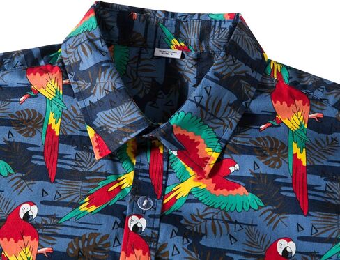 TUNEVUSE Mens Flower/Pineapple/Bird Print Hawaiian Short Sleeve Shirt Casual Button Down Tropical Shirt in Kuwait