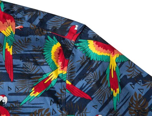 TUNEVUSE Mens Flower/Pineapple/Bird Print Hawaiian Short Sleeve Shirt Casual Button Down Tropical Shirt in Kuwait