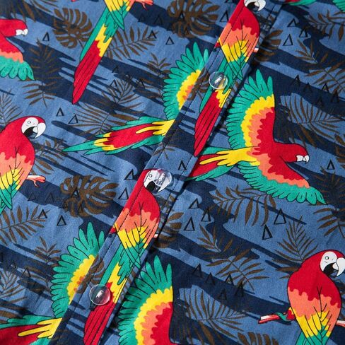 TUNEVUSE Mens Flower/Pineapple/Bird Print Hawaiian Short Sleeve Shirt Casual Button Down Tropical Shirt in Kuwait