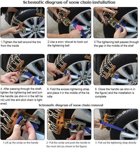 Tire Snow Chains, Snow Chains Car Anti Slip Tire Chains Anti Skid Tire Snow Chains for Car SUV Trucks (M) in Saudi Arabia
