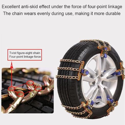 Tire Snow Chains, Snow Chains Car Anti Slip Tire Chains Anti Skid Tire Snow Chains for Car SUV Trucks (M) in Saudi Arabia
