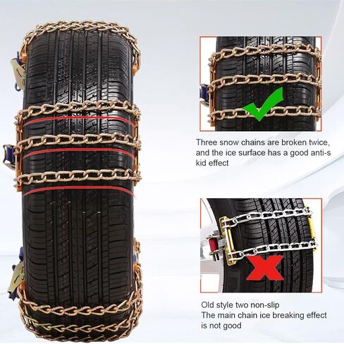 Tire Snow Chains, Snow Chains Car Anti Slip Tire Chains Anti Skid Tire Snow Chains for Car SUV Trucks (M) in Saudi Arabia