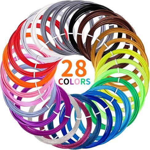 32 لونًا من عبوات قلم رسومات الشعار المبتكرة ثلاثية الأبعاد لقلم 3Doodler Start 3D درجة حرارة منخفضة للطباعة PCL Filament 3Doodler Start عبوات إعادة التعبئة كل لون 15.2 سم × 5 قطع إجمالي 160 قطعة تناسب فقط قلم بدء 3Doodler in Kuwait