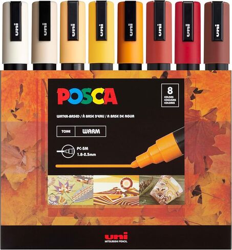 Posca Markers Set, 8 Medium Paint Markers 5M – Portrait Tones – Beige, Satin Pink, Powder Pink, Coral Pink, Chestnut, Brown, Cacao Brown, Dark Brown in Saudi Arabia