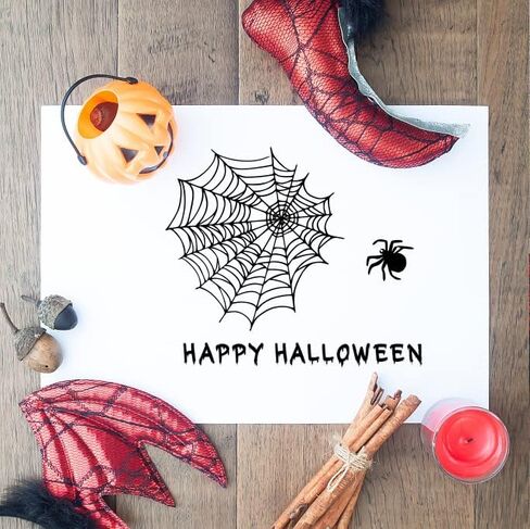 Halloween Stamps and Dies for Card Making, Spider Clear Stamp Spider Web Cutting Dies Web Die Cuts for Holiday Card Making Halloween Clear Stamps for DIY Scrapbooking Album Decor Paper Craft in Saudi Arabia