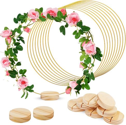 AOBOPLE 35 Pack Bamboo Floral Hoops, 7 Size Wooden Wreath Rings Multi-Size Wooden Hoops for DIY Wedding Table Decor Dream Catcher and Wall Hanging Crafts (3, 4, 5,6, 7,8 Inch) in Saudi Arabia