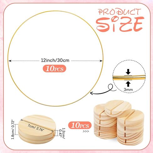 AOBOPLE 35 Pack Bamboo Floral Hoops, 7 Size Wooden Wreath Rings Multi-Size Wooden Hoops for DIY Wedding Table Decor Dream Catcher and Wall Hanging Crafts (3, 4, 5,6, 7,8 Inch) in Saudi Arabia