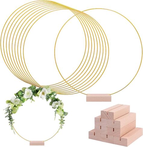 AOBOPLE 35 Pack Bamboo Floral Hoops, 7 Size Wooden Wreath Rings Multi-Size Wooden Hoops for DIY Wedding Table Decor Dream Catcher and Wall Hanging Crafts (3, 4, 5,6, 7,8 Inch) in Saudi Arabia