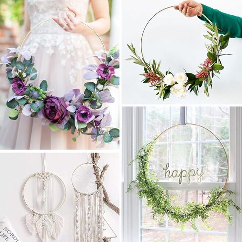 AOBOPLE 35 Pack Bamboo Floral Hoops, 7 Size Wooden Wreath Rings Multi-Size Wooden Hoops for DIY Wedding Table Decor Dream Catcher and Wall Hanging Crafts (3, 4, 5,6, 7,8 Inch) in Saudi Arabia