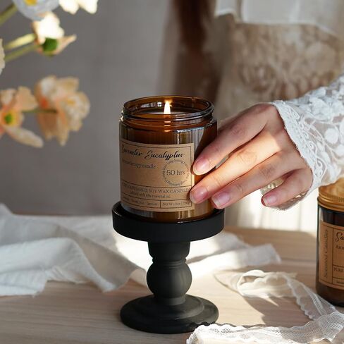 شموع اللافندر والأوكالبتوس للمنزل المعطرة - شموع العلاج العطري 8oz للاسترخاء وتخفيف التوتر والقلق المهدئ، هدايا الشموع المهدئة للنساء مثالية للاسترخاء في الحمام واليوجا والتأمل والشفاء in Kuwait