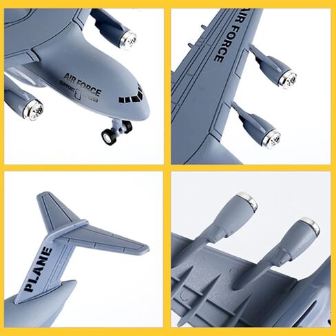 Diecast Metal Military Cargo Transport Airplane - 1:400 Scale Alloy Model Carrier Aircraft with Pullback Action, Lights and Sound in Saudi Arabia