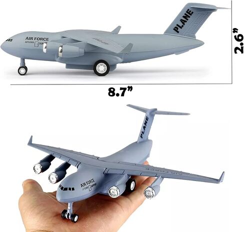 Diecast Metal Military Cargo Transport Airplane - 1:400 Scale Alloy Model Carrier Aircraft with Pullback Action, Lights and Sound in Saudi Arabia