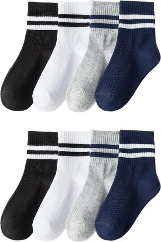 CHUNG Toddler Boys Girls 8/10 Pack Athletic Cotton Basic Crew Socks Autumn School Uniform Casual Sports in Saudi Arabia