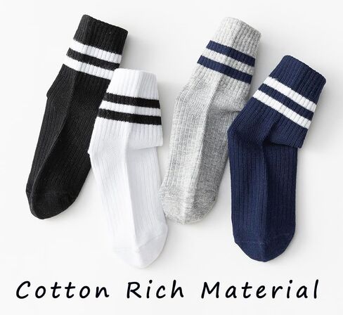 CHUNG Toddler Boys Girls 8/10 Pack Athletic Cotton Basic Crew Socks Autumn School Uniform Casual Sports in Saudi Arabia