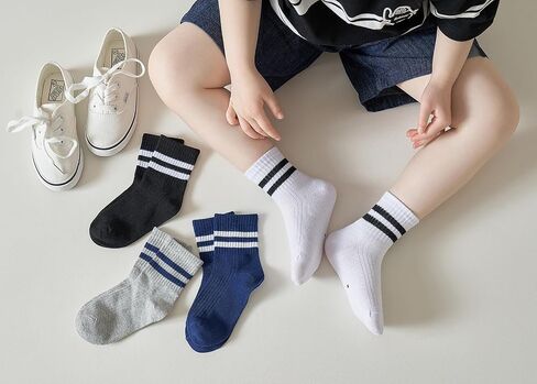 CHUNG Toddler Boys Girls 8/10 Pack Athletic Cotton Basic Crew Socks Autumn School Uniform Casual Sports in Saudi Arabia