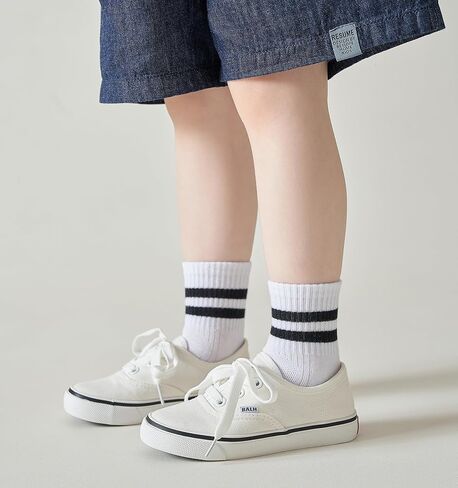 CHUNG Toddler Boys Girls 8/10 Pack Athletic Cotton Basic Crew Socks Autumn School Uniform Casual Sports in Saudi Arabia