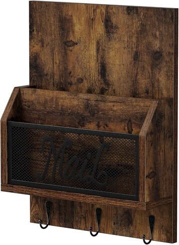 منظم بريد YINMIT مع حامل مفاتيح للجدار، فارز البريد مثبت على الحائط مع 3 خطافات، بريد وحامل مفاتيح لغرفة المدخل والمكتب المنزلي in Kuwait