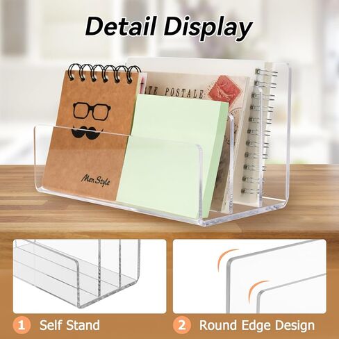 حامل ملفات أكريليك، منظم ملفات شفاف، منظم ملفات أكريليك للمكتب، حامل مجلد أكريليك مكون من 3 أقسام للمكتب والمنزل والمدرسة in Kuwait