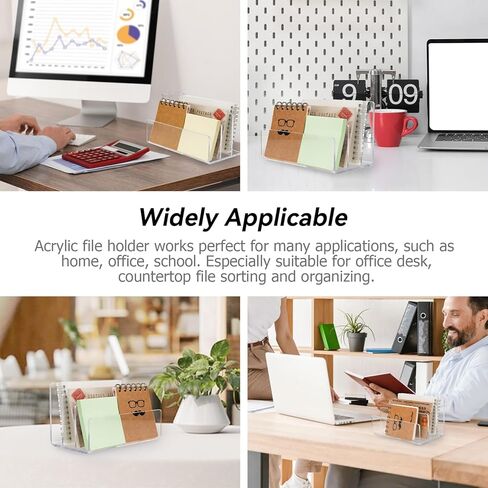 حامل ملفات أكريليك، منظم ملفات شفاف، منظم ملفات أكريليك للمكتب، حامل مجلد أكريليك مكون من 3 أقسام للمكتب والمنزل والمدرسة in Kuwait