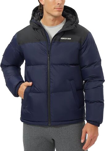 Pioneer Camp Men's Down Jacket 700 Fill Winter Insulated Puffer Jacket Waterproof Puffy Coat with Hood in Kuwait