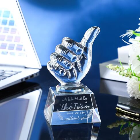 Appreciation Gift for Women Men Crystal Awards with Thumbs Up Thank You Gift for Christmas Gifts Retirement Leaving Farewell Gifts(Teamwork Gift) in Saudi Arabia