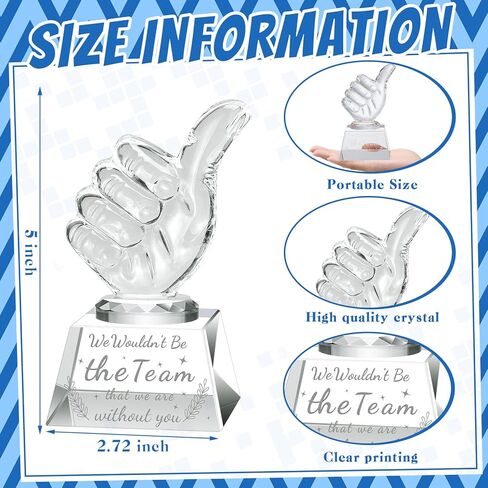 Appreciation Gift for Women Men Crystal Awards with Thumbs Up Thank You Gift for Christmas Gifts Retirement Leaving Farewell Gifts(Teamwork Gift) in Saudi Arabia