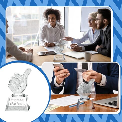 Appreciation Gift for Women Men Crystal Awards with Thumbs Up Thank You Gift for Christmas Gifts Retirement Leaving Farewell Gifts(Teamwork Gift) in Saudi Arabia