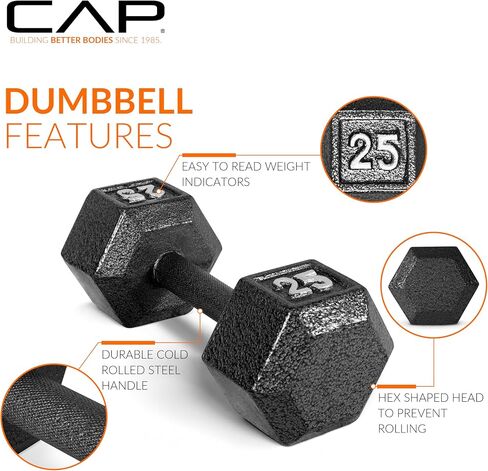 CAP Barbell Cast Iron Hex Dumbbell, Pair, 8 lb in Saudi Arabia