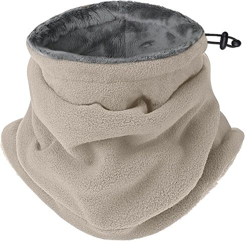 Acokac 【New Large Size】 Neck Warmer Gaiter Adjustable Soft Warm Winter Windproof Thick Fleece Lined Face Cover Mask in Saudi Arabia
