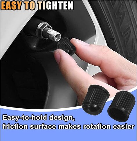20PCS Tire Valve Stem Caps, Tire Valve Dust Caps Air Caps Cover with O Rubber Seal, Corrosion Resistant Auto Accessories Universal Stem Covers for Trucks Motorcycles Bicycles SUVs (Black) in Saudi Arabia