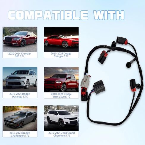 5148163AD 10-24 5.7L MDS Jumper Wiring متوافق مع 2010-2024 كرايسلر 300 5.7L، 2010-2024 دودج تشارجر/تشالنجر/رام 1500/دورانجو 5.7 لتر، 2010-2024 جراند شيروكي 5.7 لتر in Kuwait