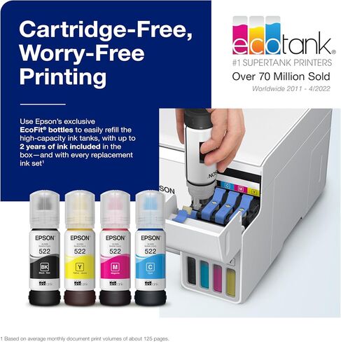 Epson EcoTank ET-2840 Wireless Color All-in-One Cartridge-Free Supertank Printer with Scan and Copy – The Fast Everyday Home Printer (Renewed) in Saudi Arabia