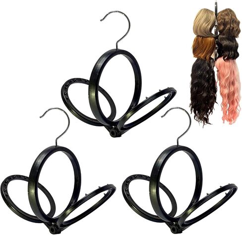 Wig Stand 3Pcs Wig Holder Wig Hanger for Multiple Wigs Hair Stand for Wigs Foldable Wig Stands for Travel Wig Organizer Hanging Wig Holders for Display in Saudi Arabia