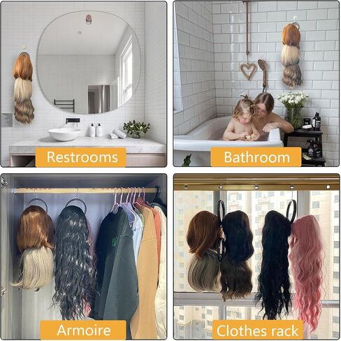 Wig Stand 3Pcs Wig Holder Wig Hanger for Multiple Wigs Hair Stand for Wigs Foldable Wig Stands for Travel Wig Organizer Hanging Wig Holders for Display in Saudi Arabia
