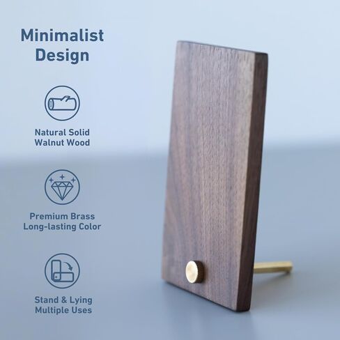 Table Sign Holder, Walnut Wood and Brass Tabletop Card Stand with 5 Cards, Display WIFI Password, Place Number, Reserved, QR code, Price tags, for Wedding, Vendor, Reception, Airbnb. in Saudi Arabia