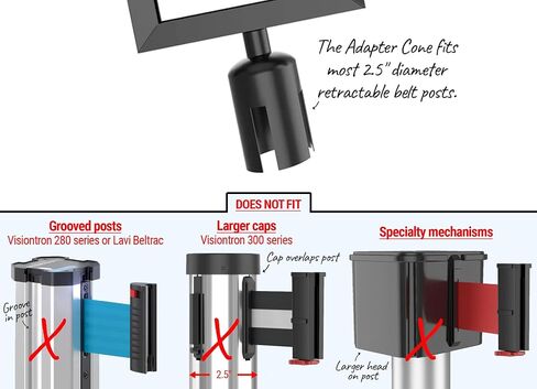 PRIME Sign Frame Kit for Crowd Control Stanchion Sign Holder with Adapter Cone and Inserts, 8.5" x 11" Smooth Black in Kuwait