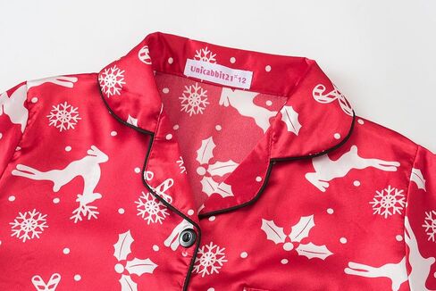 Satin Pajamas for Big Girls Unisex Kids Silk Button Down Long Sleeve & Pants PJS 2PCS Size 8-16 in Kuwait