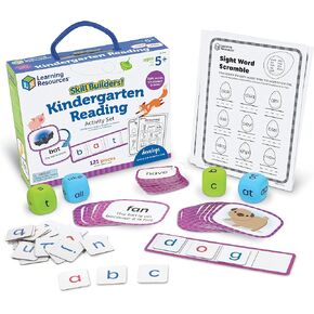 Learning Resources Skill Builders! Kindergarten Reading Activity Set -Learning Essential Materials, Reading Activities for Kids, Homeschool Supplies,Back to School, Ages 5+,122 Pieces