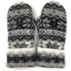 Warm Women Knit Mittens 100% Icelandic Wool Fleece Lined by Freyja Canada