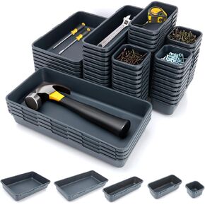 Tool Box Organizer Tray Divider Set, Toolbox Drawer Organizer, 69Pcs Tool Chest Drawer Organizer, Tool Box Tray for Rolling Tool Chest Cart Cabinet WorkBench Organization and Storage for Hardware