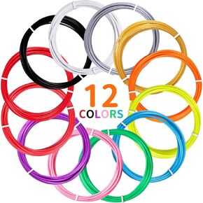 22 Colors 3D Doodler Pen Refills for 3Doodler Start 3D Pen Low Printing Temperature PCL Filament 3Doodler Start Refills Packs Each Color 15.2 cm x 5 pcs Total 110 pcs Only Fit for 3Doodler Start Pen