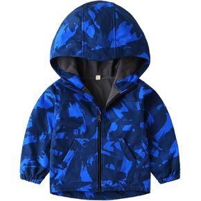 Toddler Boys Girls Fleece Lined Jacket Zip Up Hoodie, Camouflage Outerwear Windbreaker Spring Fall Jackets for Kids