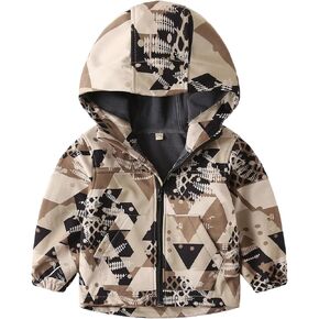 Toddler Boys Girls Fleece Lined Jacket Zip Up Hoodie, Camouflage Outerwear Windbreaker Spring Fall Jackets for Kids in Saudi Arabia