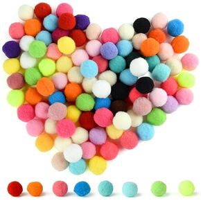 TUPARKA 100 Pcs Craft Pom Poms 1 Inch Felt Balls for Kids DIY Art Creative Crafts Projects and Decoration(Multicolor)