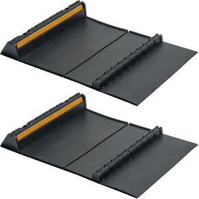 Rubber Garage Parking Mat 17.6 * 23.6 * 2.8" Heavy Duty Wheel Stoppers Anti-Slip Black Parking Aids Automotive Wheel Stabilizer 2 Packs