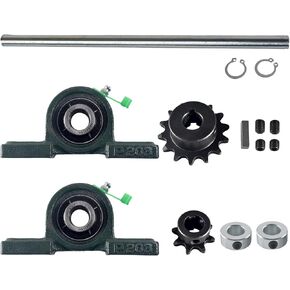 Silver Galvanized Jackshaft Go Kart Minibike Complete Jackshaft Kit 5/8" X 16" 40/41/420 Chain
