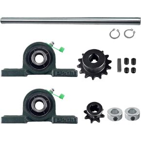 Silver Galvanized Jackshaft Go Kart Minibike Complete Jackshaft Kit 5/8" X 12" 40/41/420 Chain