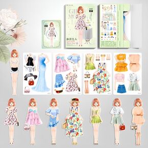 Magnetic Dress Up Paper Dolls for Girls Ages 4-7,Pretty Princess Game Paper Dolls Dress Up Toys for Nurturing Creativity and Imagination（Princess Jingxi）
