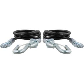 CURT 80151 44-1/2-Inch Vinyl-Coated Trailer Safety Cables, 7/16-In Snap Hooks, 5,000 lbs Break Strength, 2-Pack